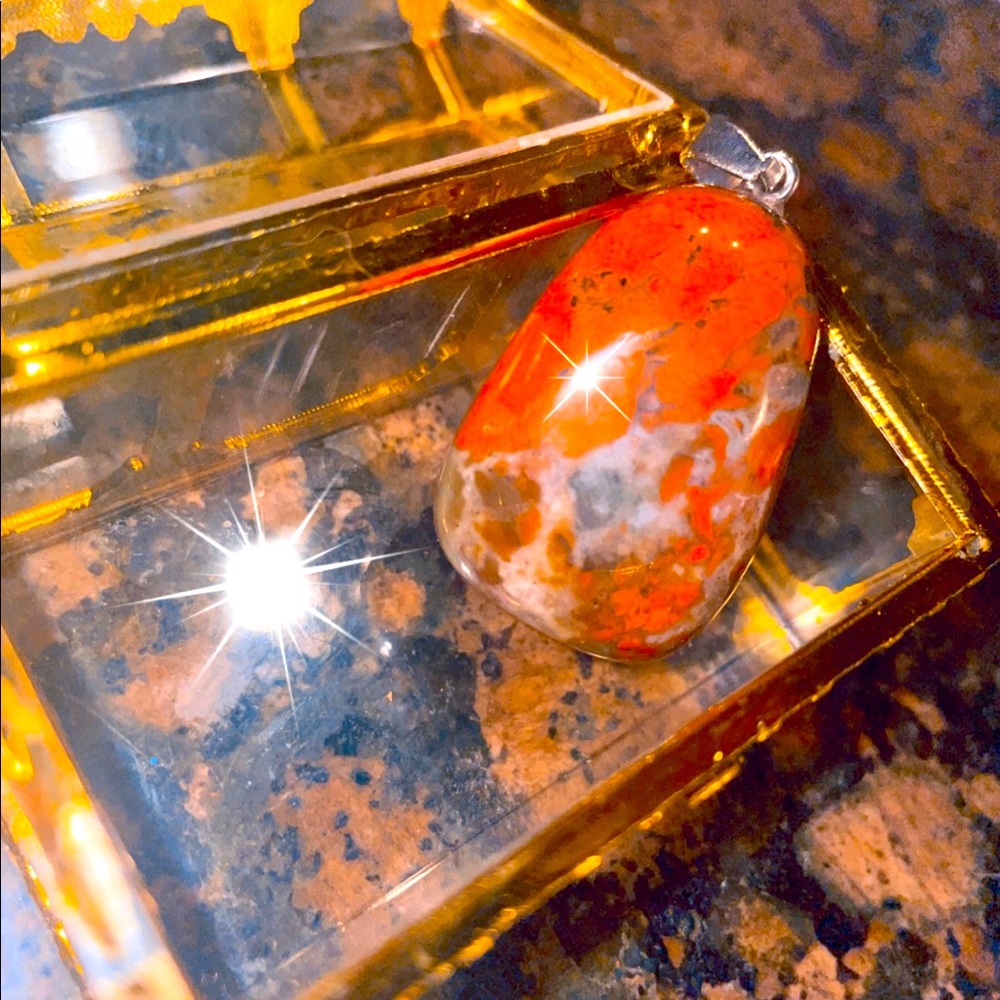 Red Agate crystal pendant